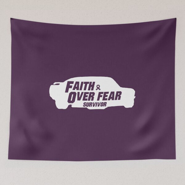 Item preview, pancreatic cancer Awareness  purple ribbon faith over fear survivor designed and sold by shaderepublic.