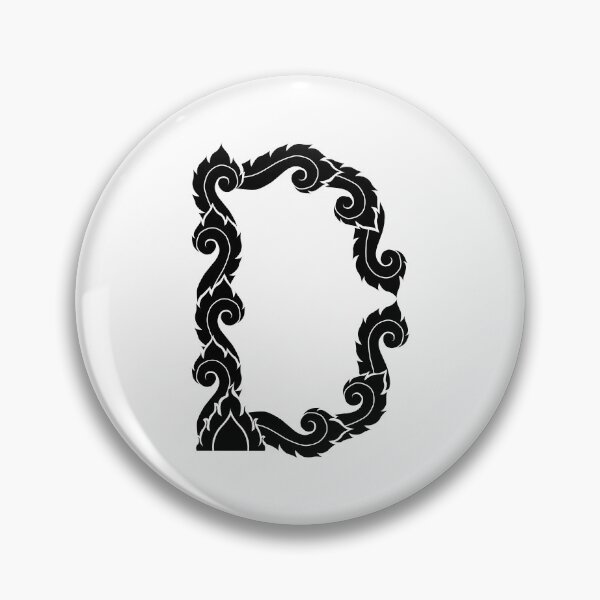 Item preview, Black elegant letter D with Thai art elements. designed and sold by KanyaluckArtist.