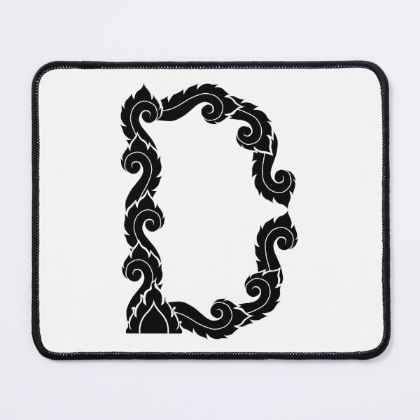 Item preview, Black elegant letter D with Thai art elements. designed and sold by KanyaluckArtist.