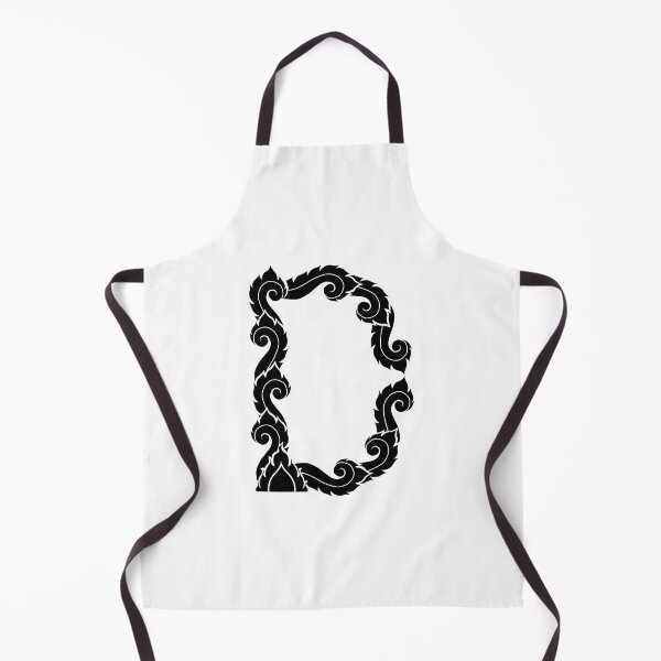 Item preview, Black elegant letter D with Thai art elements. designed and sold by KanyaluckArtist.