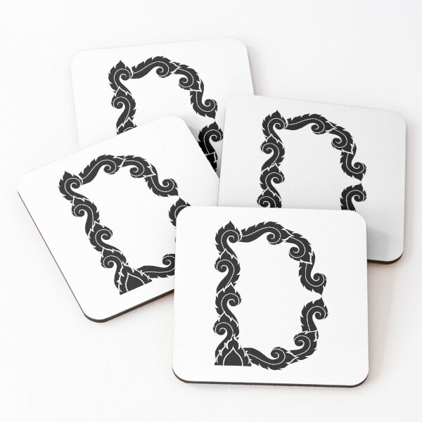Item preview, Black elegant letter D with Thai art elements. designed and sold by KanyaluckArtist.