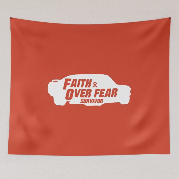 Item preview, leukemia cancer Awareness orange ribbon faith over fear survivor designed and sold by shaderepublic.