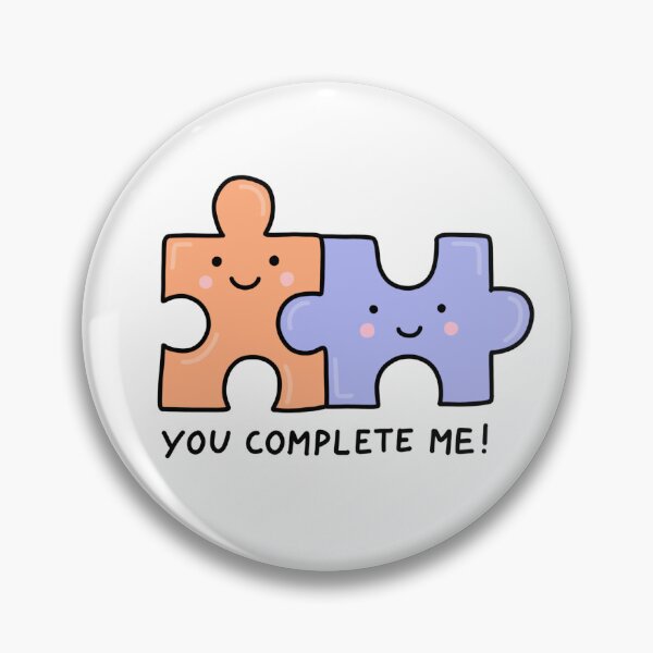 Item preview, 'you complete me' puzzle piece illustration designed and sold by bloemsgallery.