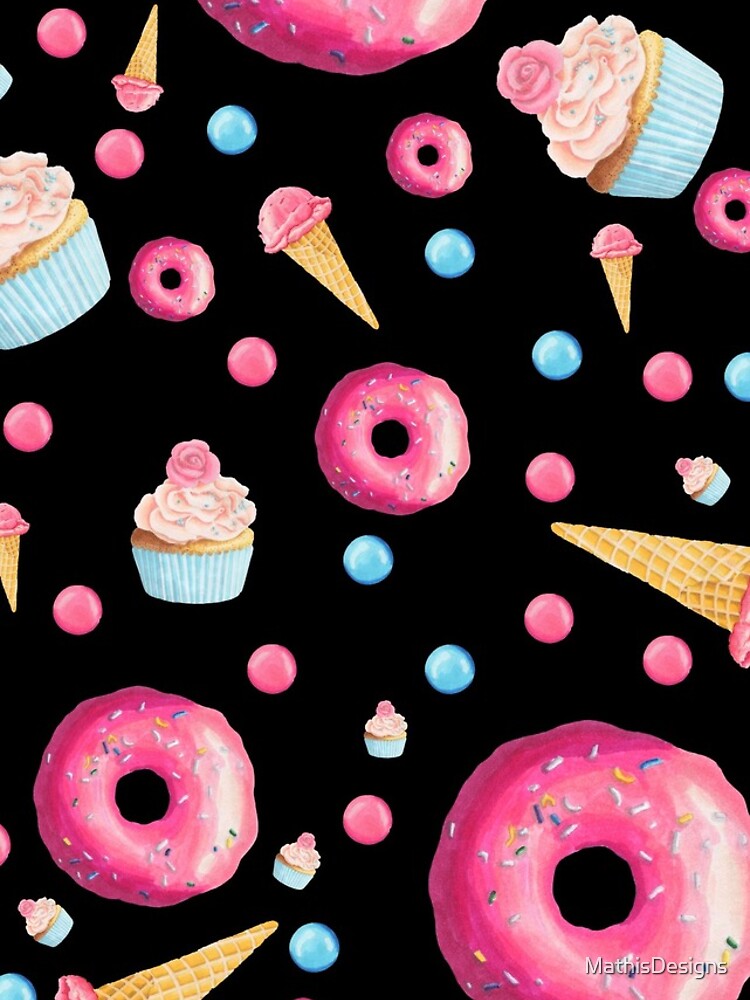Thumbnail 5 of 5, iPhone Case, Donut Pattern in Black designed and sold by MathisDesigns.