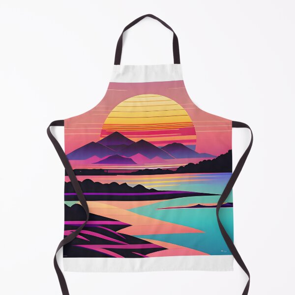 Item preview, Vaporwave Rainbow Sunset with Mountains designed and sold by IndieDivision.