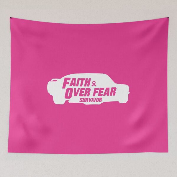 Item preview, breast cancer Awareness pink ribbon faith over fear survivor  designed and sold by shaderepublic.