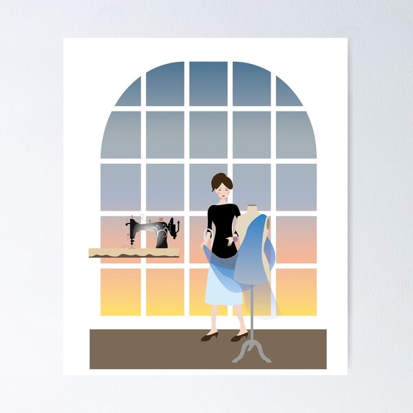 Item preview, A lady in the sewing studio designed and sold by DreamCoY.