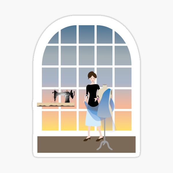 Item preview, A lady in the sewing studio designed and sold by DreamCoY.