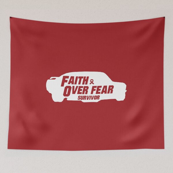 Item preview, HIV Awareness Red ribbon faith over fear survivor designed and sold by shaderepublic.