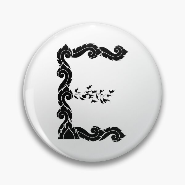 Item preview, Black elegant letter E with Thai art elements. designed and sold by KanyaluckArtist.