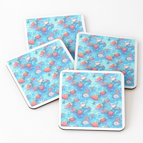 Item preview, Vibrant Anime Art of Strawberries in a Cool Blue Pool designed and sold by Thresh-prince.