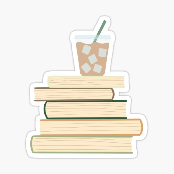 Aperçu de l'œuvre Livres et pile de café glacé créée et vendue par sketchedby rach.
