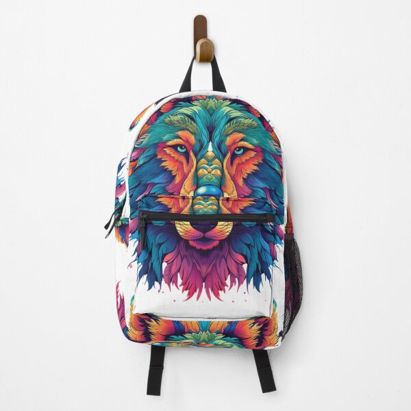 Item preview, "Neon Dreams: Enigmatic Wolf - A Psychedelic Journey into Colorful Realism" designed and sold by Bee Happy Creative™.