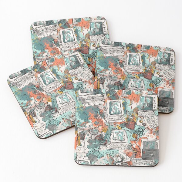 Item preview, Graffiti-Inspired Pattern of Old and New Computers and Accessories designed and sold by GiveMeMood.