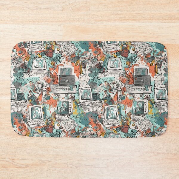Item preview, Graffiti-Inspired Pattern of Old and New Computers and Accessories designed and sold by GiveMeMood.