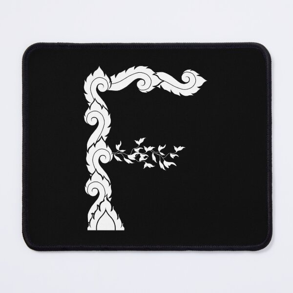 Item preview, White elegant letter F with Thai art elements. designed and sold by KanyaluckArtist.