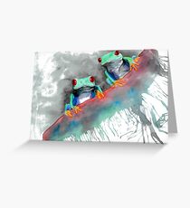Red Eyed Tree Frogs Greeting Card