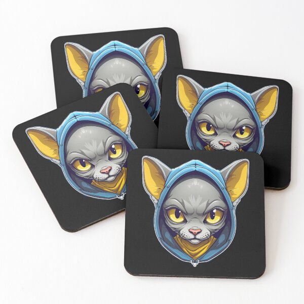 Item preview, Cartoon Sphynx Cat Face Sticker | Edgy Caricatures designed and sold by TortoPlusa.