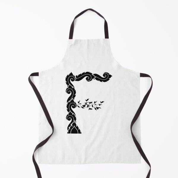 Item preview, Black elegant letter F with Thai art elements. designed and sold by KanyaluckArtist.