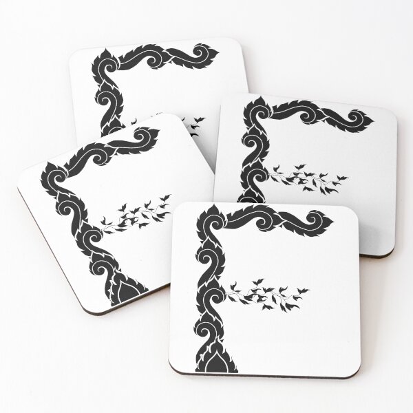 Item preview, Black elegant letter F with Thai art elements. designed and sold by KanyaluckArtist.