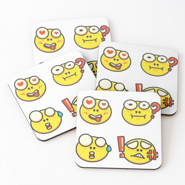 Item preview, pack of four yellow emoticon stickers designed and sold by SceneryStudio.
