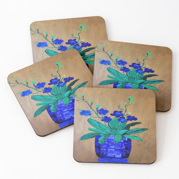 Artikelvorschau, Blaue Orchideen im Topf entworfen und verkauft von MesmerizeArts.