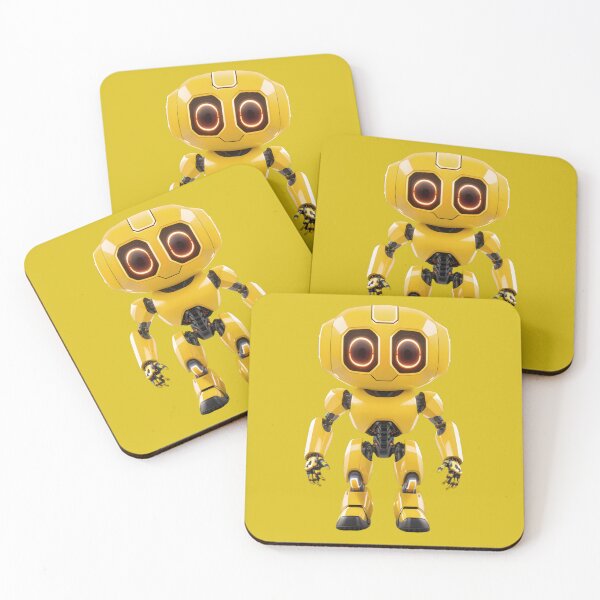 Item preview, Big Eyes Yellow Robot - Printed Art and Original Design designed and sold by Mementium.