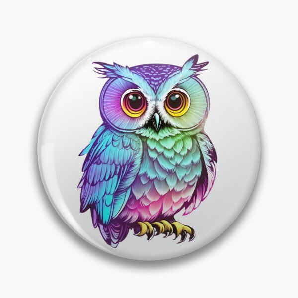 Item preview, Holographic Gradient Colorful Barn Owl Art designed and sold by Cawaiico.