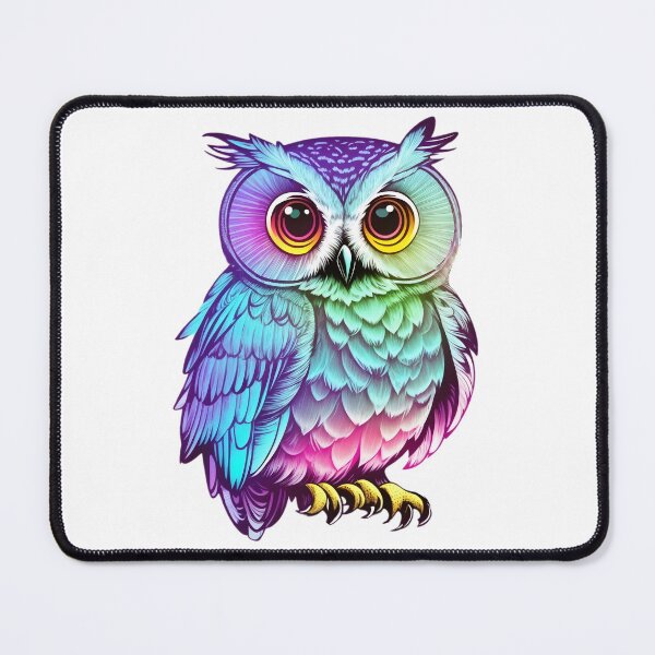 Item preview, Holographic Gradient Colorful Barn Owl Art designed and sold by Cawaiico.