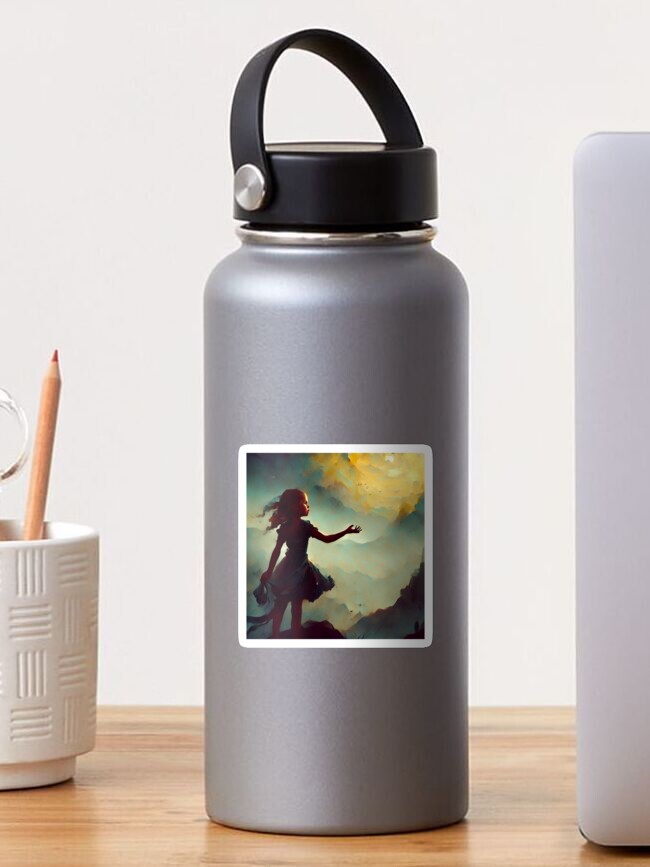 Thumbnail 1 of 3, Sticker, Unshakable Confidence: Behold the Unforgettable Image of a Girl Standing Alone! designed and sold by Tonny Frøyen.