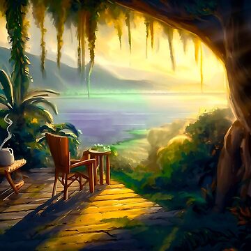 Artwork thumbnail, Awaken Your Senses: Savor a Perfect Cup of Coffee in a Charming Cottage by the Lake! by cokemann