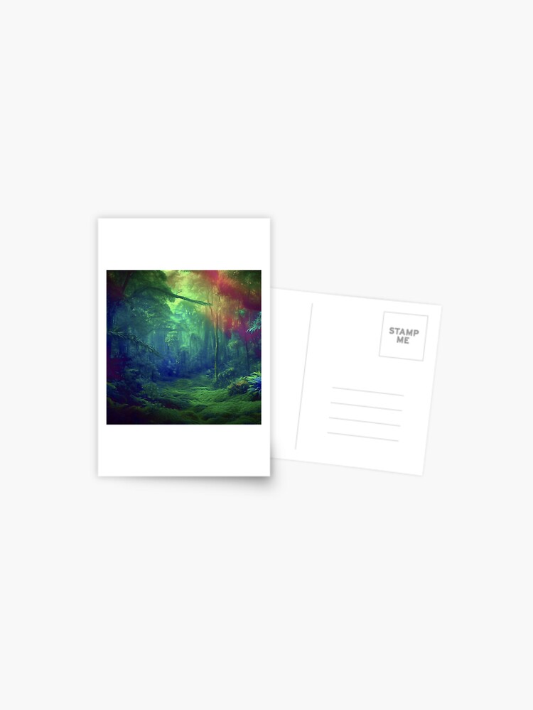 Thumbnail 1 of 2, Postcard, Nature's Embrace: Surrender to the Beauty and Solitude of an Unspoiled Green Forest Clearing! designed and sold by cokemann.