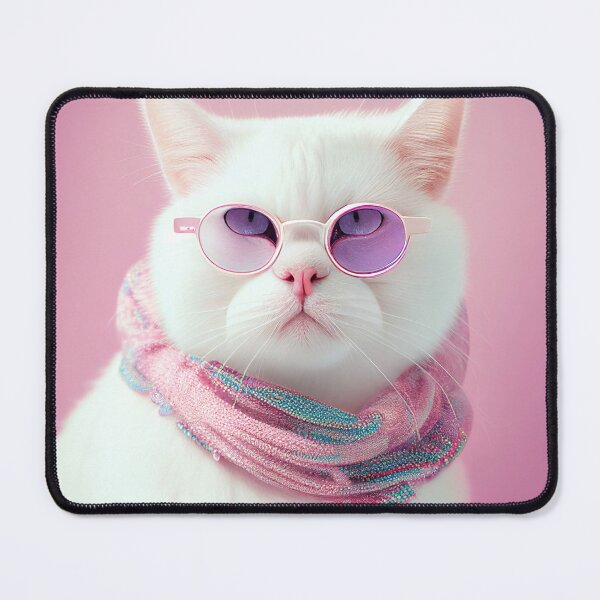 Item preview, No Eduction Cat wear PINK glasses scarf ready FAT class  designed and sold by miraclemeows.