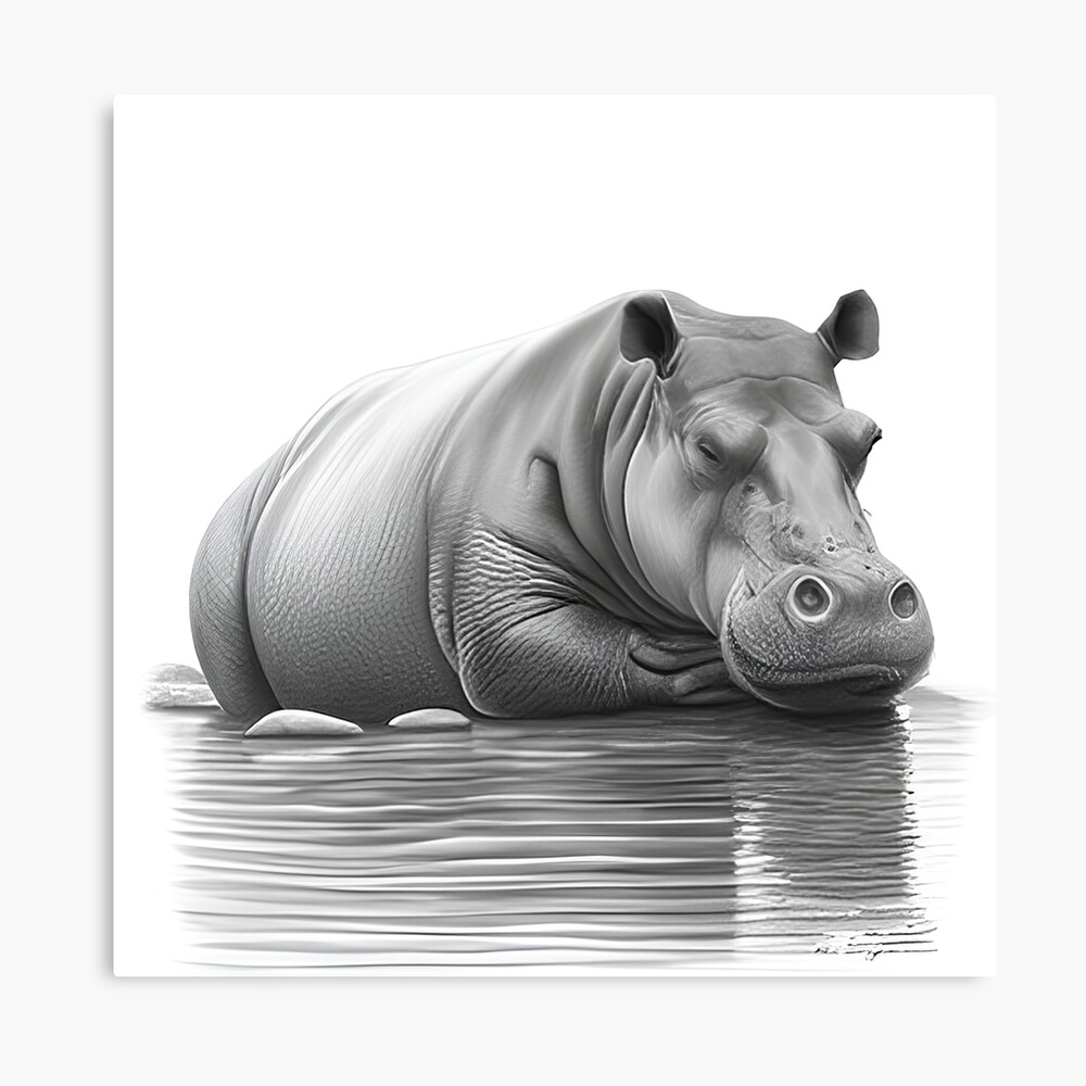 Hippo drawing hi-res stock photography and images - Alamy