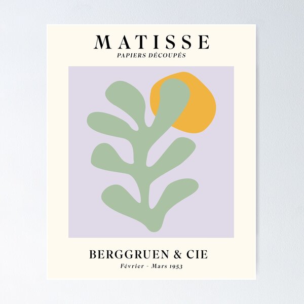 Item preview, Matisse Papiers Découpés Purple Green Yellow designed and sold by ahumbleconcept.
