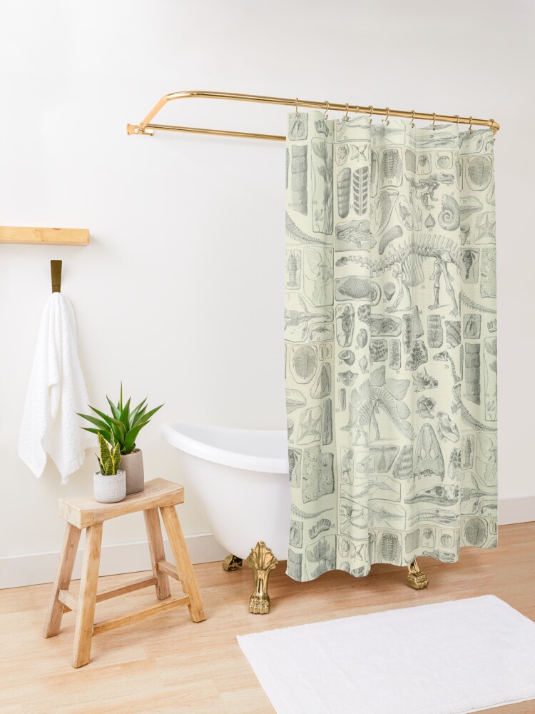 Alternate view of Fossil Chart Shower Curtain