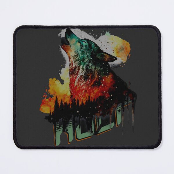 Item preview, Colorful Wolf With Flowers and burning designed and sold by word2world.