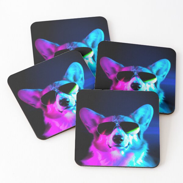 Item preview, Bad Boy Synthwave Corgi designed and sold by RiskyBicky.