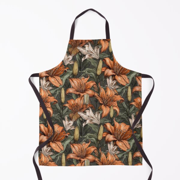 Item preview, Orange and White Lilies Painting: Victorian Engravings, Moody Colors designed and sold by GiveMeMood.