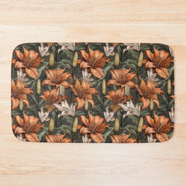 Item preview, Orange and White Lilies Painting: Victorian Engravings, Moody Colors designed and sold by GiveMeMood.