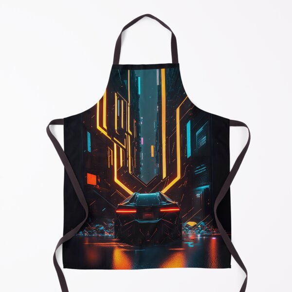 Item preview, Furturistic Car On Neon Street designed and sold by cyberartmaker.