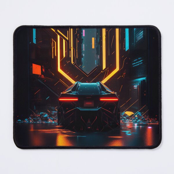 Item preview, Furturistic Car On Neon Street designed and sold by cyberartmaker.