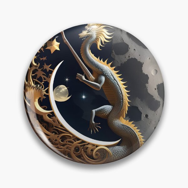 Item preview, Dragon On The Moon Playing Guitar designed and sold by AgataKaja.