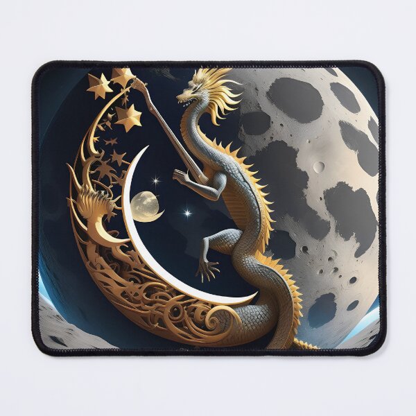 Item preview, Dragon On The Moon Playing Guitar designed and sold by AgataKaja.