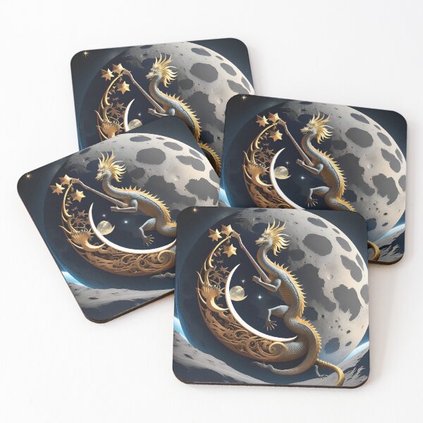 Item preview, Dragon On The Moon Playing Guitar designed and sold by AgataKaja.