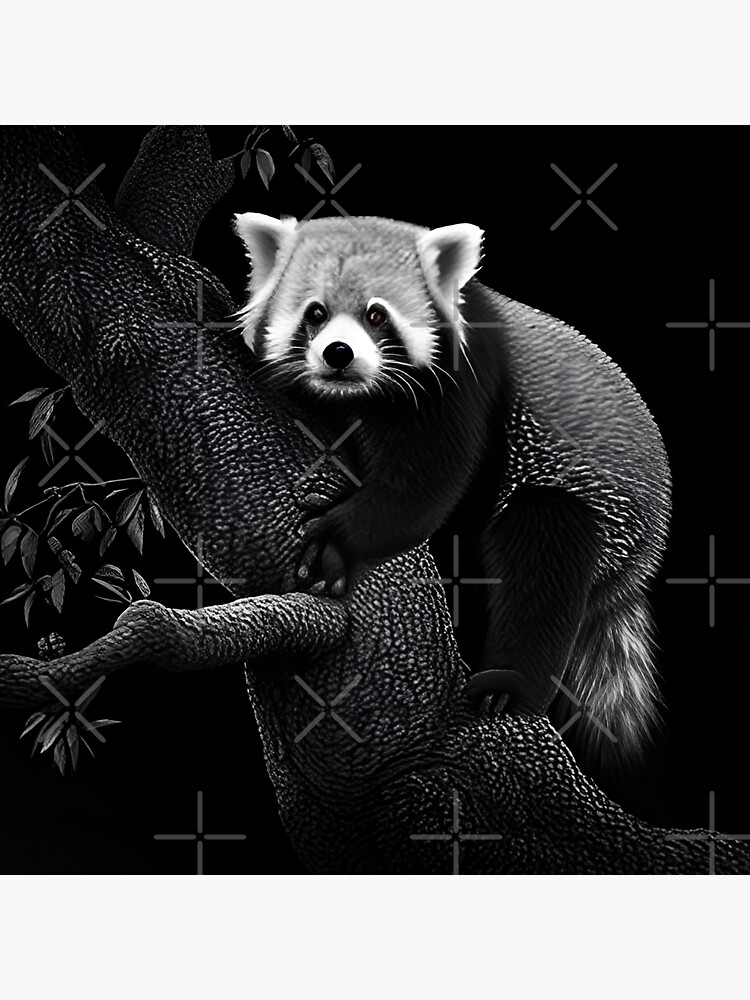 "Black and white Red Panda pencil drawing" Sticker for Sale by Pencil
