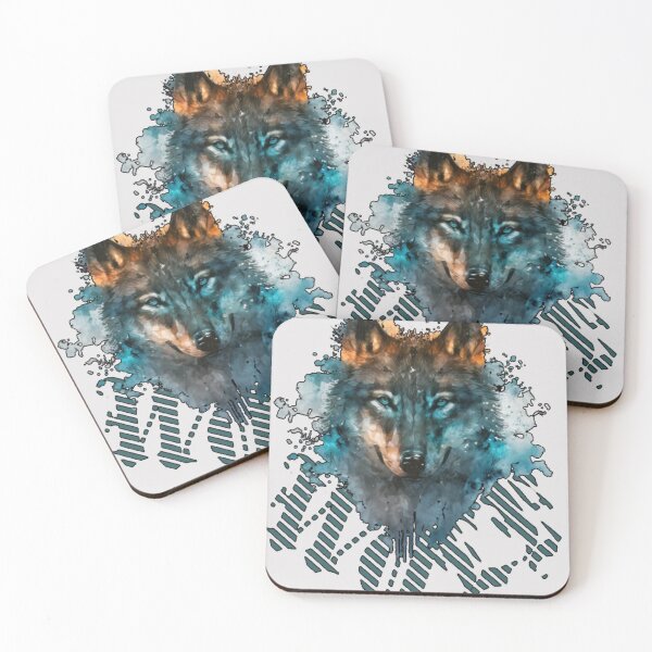 Item preview, Colorful Wolf With Flowers designed and sold by word2world.