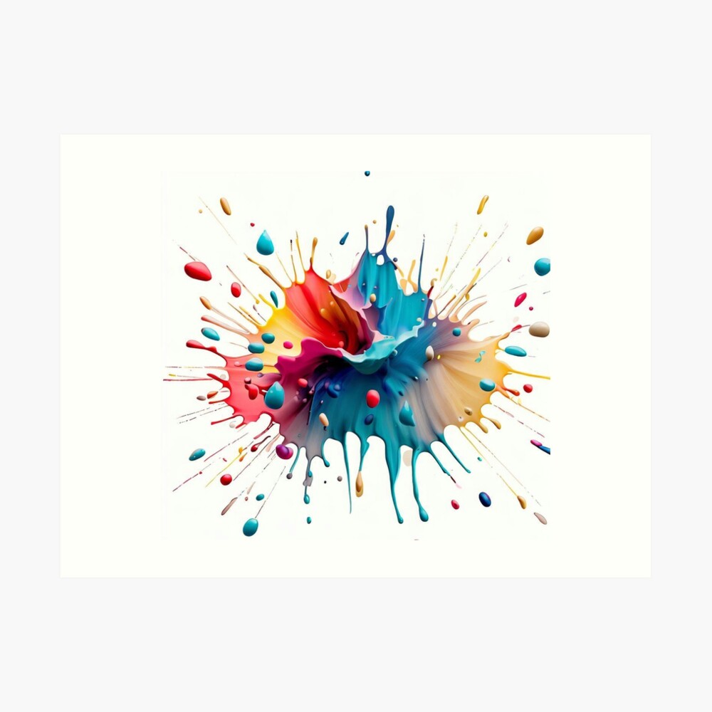 Pretty Pastel Paint Splatter Painting Art' Sticker