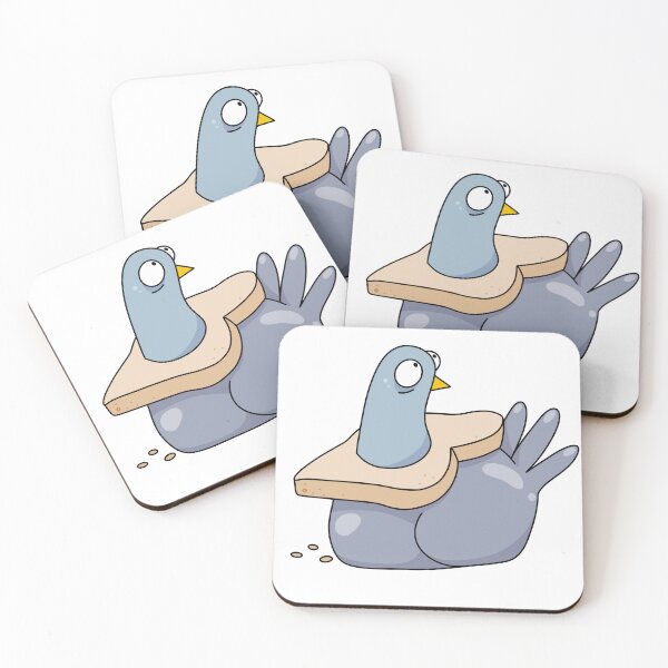 Item preview, Confused pigeon with toast sitting bird illustration designed and sold by GingerandMilk.