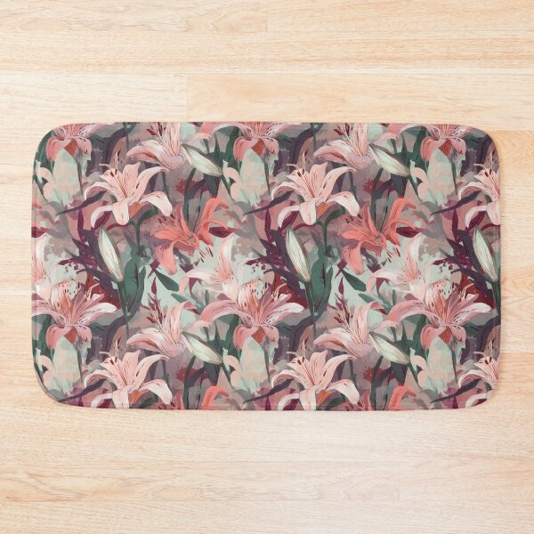 Item preview, Beautiful Floral Print with Pink Lilies designed and sold by GiveMeMood.
